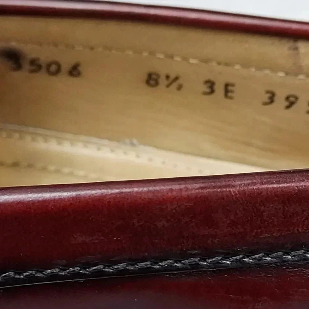 Cole Haan Mens Mahogany Brown Leather Slip-On Tassel Loafer 8.5 - Picture 11 of 14